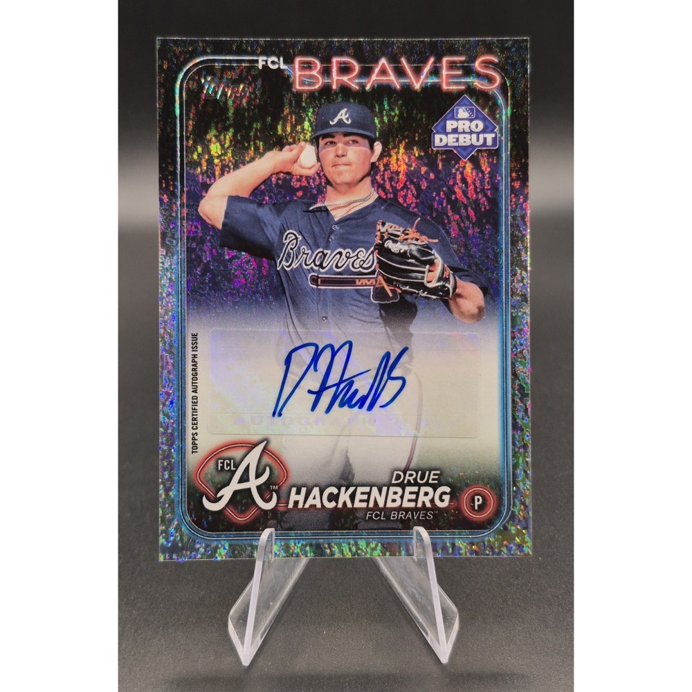 2024 Topps Pro Debut Drue Hackenberg #PD-93 Autographs Sparkle Foil /199 Braves